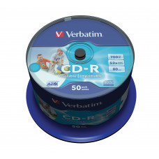 Диск CD-R Verbatim 700Mb 52x Printable (43309) 1шт (50)