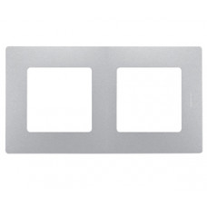 Рамка ETIKA 2 поста алюминий ETIKA Рамка 2 поста алюминий