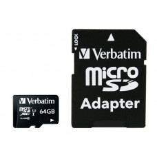 Флеш карта Verbatim microSDXC Class 10, 64Gb, (SD адаптер)