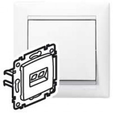 Компьютерная двойная розетка Legrand Valena 774231, белая RJ45 5 кат UTP