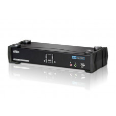 Переключатель KVM ATEN (CS1782A-AT-G) KVM+Audio+USB 2.0, 1 user USB+DVI => 2 cpu USB+DVI, со шнурами USB 2х1.8м., 2560x1600 60Hz DVI-D Dual Link/204