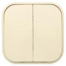 Выключатель Quteo 10A 2-клав., сл. кость Quteo Выключатель 10A 2-клав., сл. кость