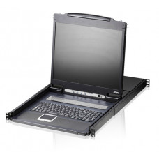 Переключатель/switch, KVM, 1 user консоль LCD/ЖК 19 =16 cpu/портов/port PS2/USB+VGA, с KVM-шнурами PS2 1х1.8м.;USB 1x1.8м., 1280x1024, 1U 19, исп.спец.шнуры, OSD, каскад 256, лат./рус.клав 16PLCD KVMP SWITCH 19INCH