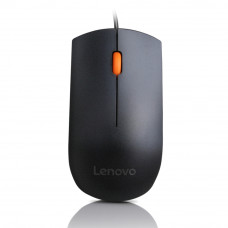Мышь проводная Lenovo 300 черный, 1600 dpi, USB, кнопки - 3