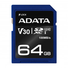 Флеш карта SD ADATA 64Gb ADATA Premier Pro SDXC Class 10 UHS-I U3 V30S 95/60 MB/s