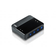 Переключатель Aten US434-AT USB, 4 ПК> 4 устройства, 4 USB B-тип > 4 USB A-тип, Male > Female, со шнурами A-B 2х1.2м.+2х1.8м. для подкл. к управ. комп