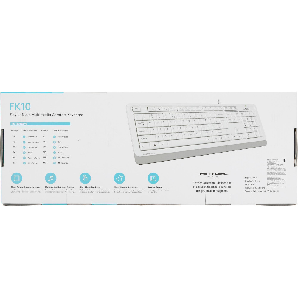 Клавиатура A4Tech FK10 WHITE