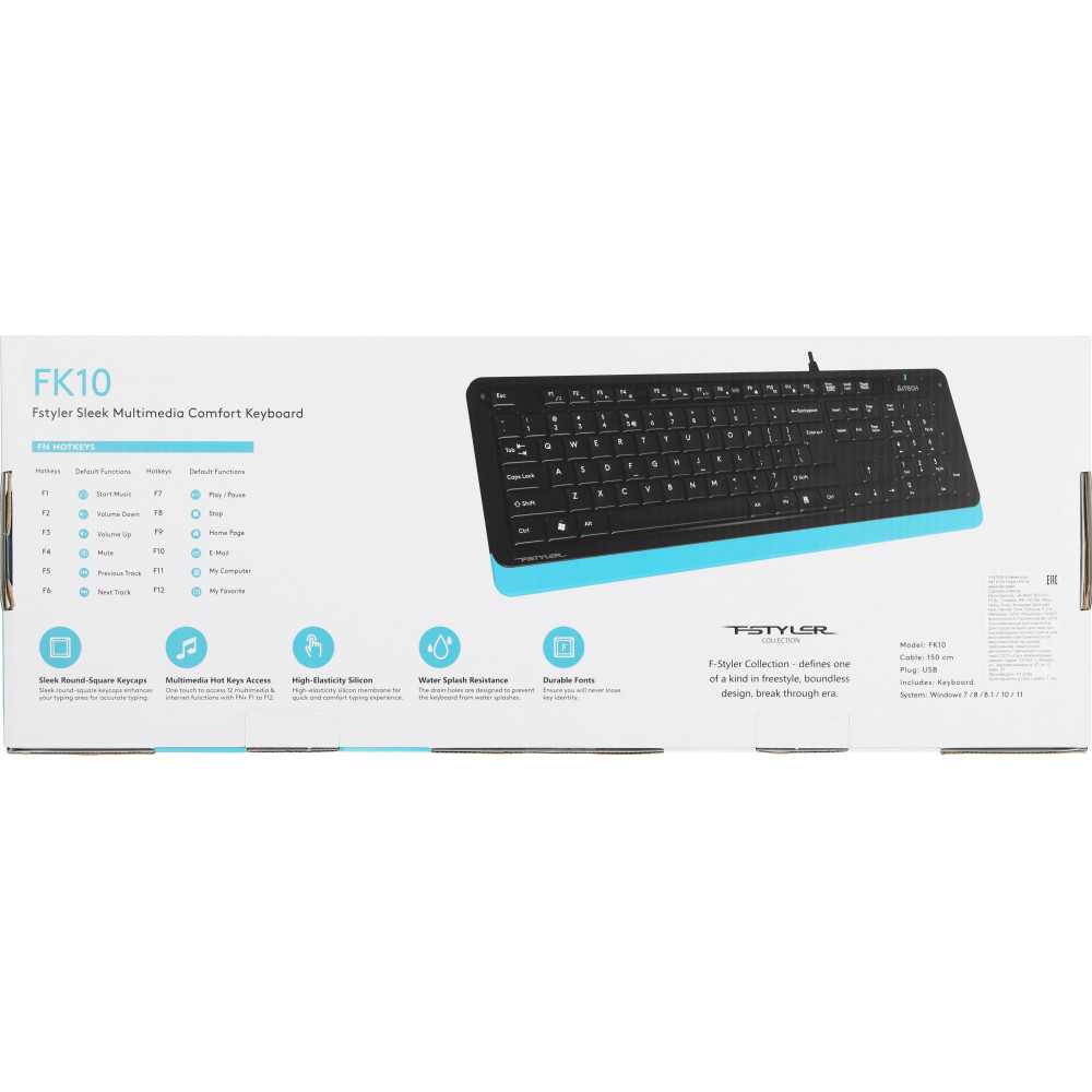 Клавиатура A4Tech FK10 BLUE
