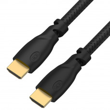 Greenconnect Кабель 3.0m HDMI версия 2.0, HDR 422, Ultra HD, 4K 60 fps 60Hz5K30Hz, 3D, AUDIO, 18.0 Гбитс, 2828 AWG, OD7.3mm, тройной экран, черный нейлон, GCR-HM811-3.0m Greenconnect HDMI (m) - HDMI (m) 3м