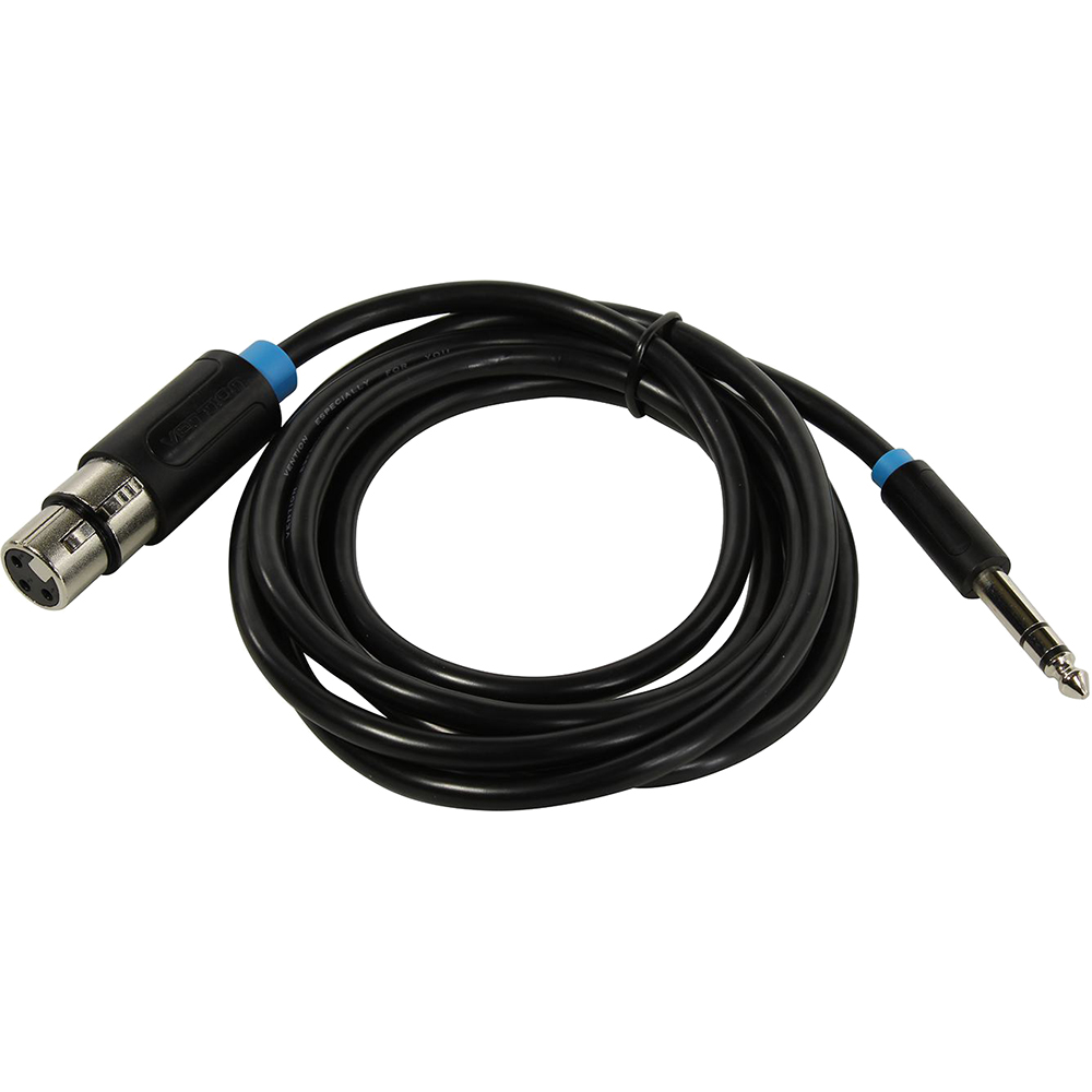 Кабель Vention аудио Jack 6.5 MXLR F - 2м Vention Кабель jack 6.5 mm(m)XLR(f) - 2 м (BBEBH)