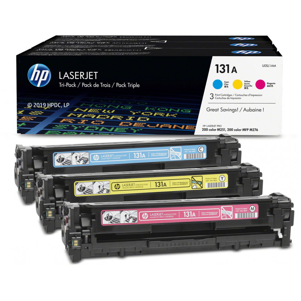 Тонер-картридж HP LaserJet 131A CYM Tri-Pack, набор из 3 шт (U0SL1AM)
