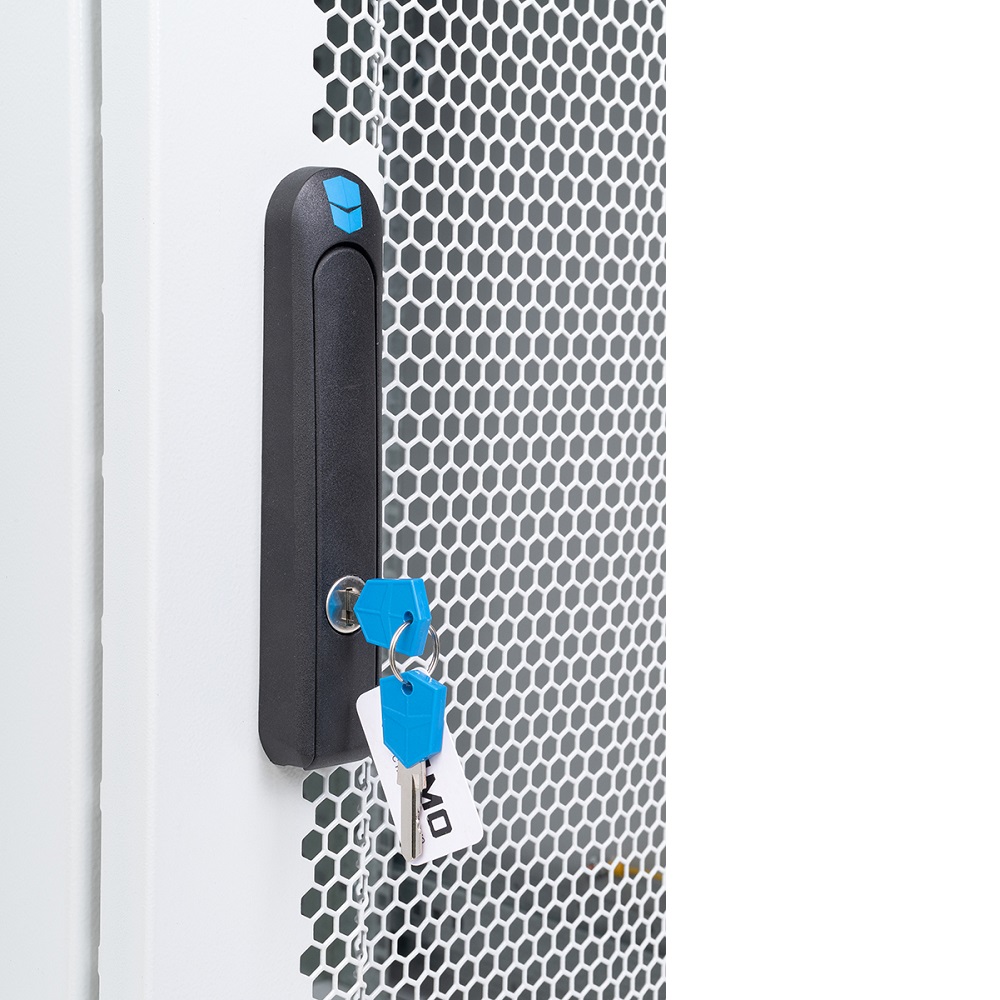 Шкаф серверный напольный 42U (600 1000) дверь перфорированная, задние двойные перфорированные ЦМО ШТК-М-42.6.10-48АА