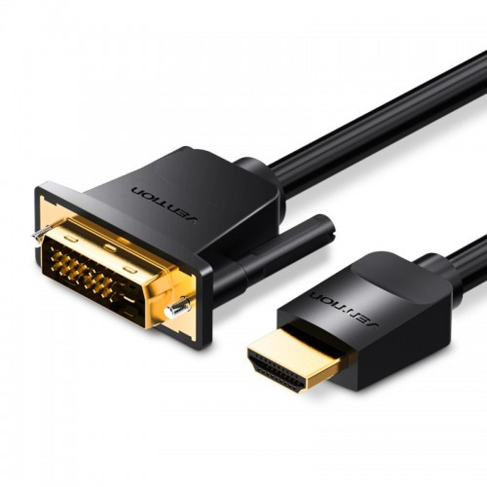 Кабель Vention HDMI 19MDVI-D Dual link 25M - 3 м. Vention HDMI (m) - DVI-D (m) 3м