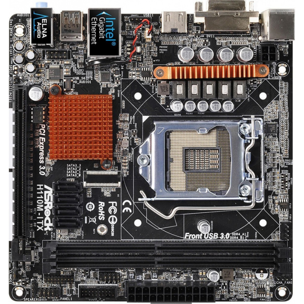 Материнская плата ASRock H110M-ITX
 Материнская плата ASRock H110M-ITX