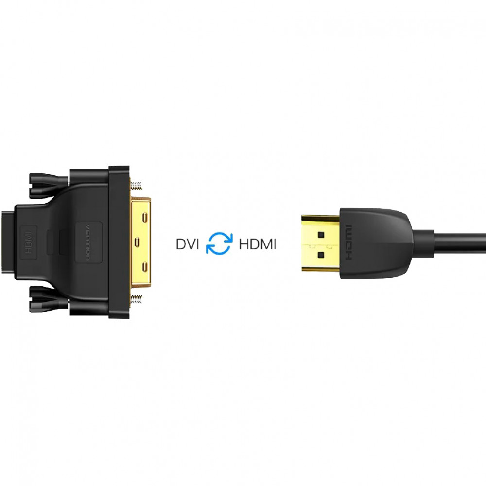 Адаптер-переходник Vention DVI 24+1 M HDMI 19F Vention Адаптер-переходник DVI 24+1MHDMI 19F (ECDB0)