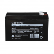 Аккумулятор свинцово-кислотный GoPower LA-1270 12V 7Ah клеммы T2 F2 (15) GoPower LA-1270 (12V  7Ah)