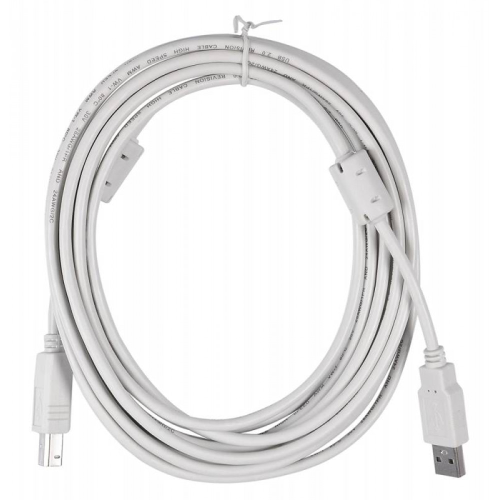 Кабель Buro USB2.0 USB2.0 AM/BM 5M MG A m /B m 5м феррит.кольца