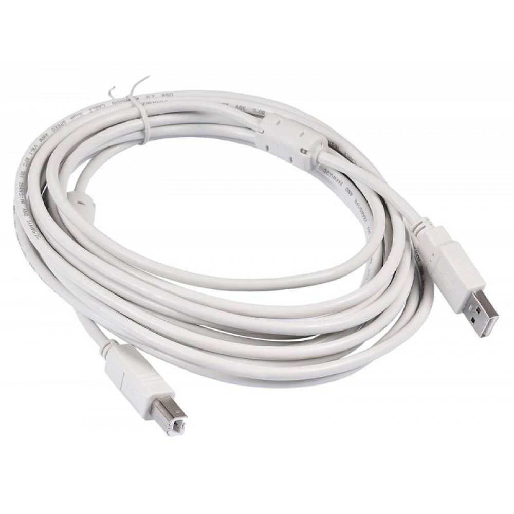 Кабель Buro USB2.0 USB2.0 AM/BM 5M MG A m /B m 5м феррит.кольца