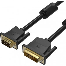 Кабель Vention DVI-I Dual link 24+5MVGA 15M с ферритовым фильтром - 1.5м. Vention Кабель DVI-I(m)VGA(m) - 1.5 м (EACBG)
