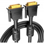 Кабель Vention DVI-I Dual link 24+5MVGA 15M с ферритовым фильтром - 3м. Vention Кабель DVI-I(m)VGA(m) - 3 м (EACBI)