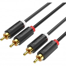 Кабель Vention аудио 2RCA M2RCA M - 3м Чёрный Vention Кабель 2RCA(m)2RCA(m) - 3 м (BCMBI)