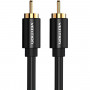 Кабель Vention аудио RCA MRCA M - 1м Чёрный Vention Кабель RCA(m)RCA(m) - 1 м (VAB-R09-B100)