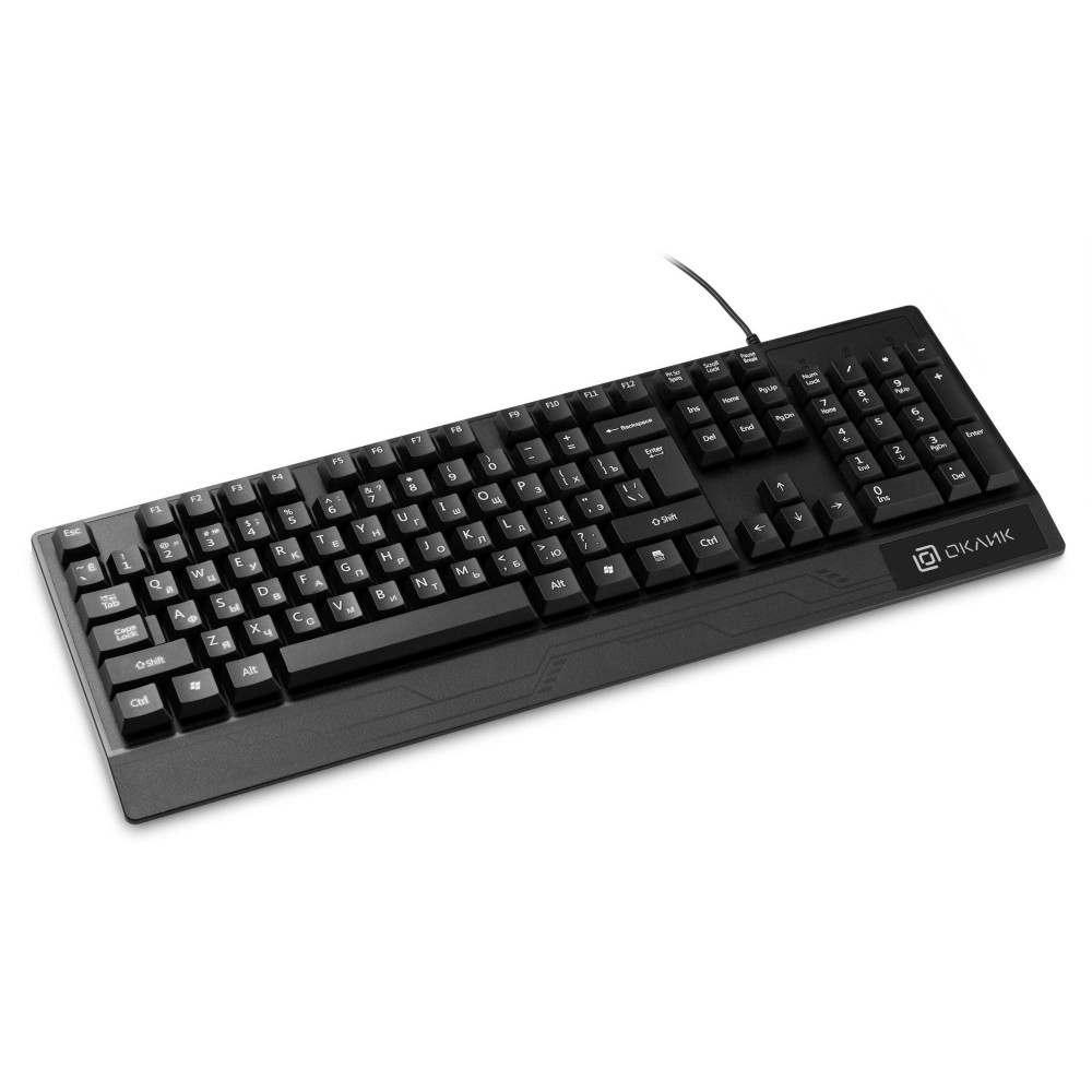 Клавиатура Oklick 115M черный USB (подставка для запястий) (1678098) Oklick 1678098