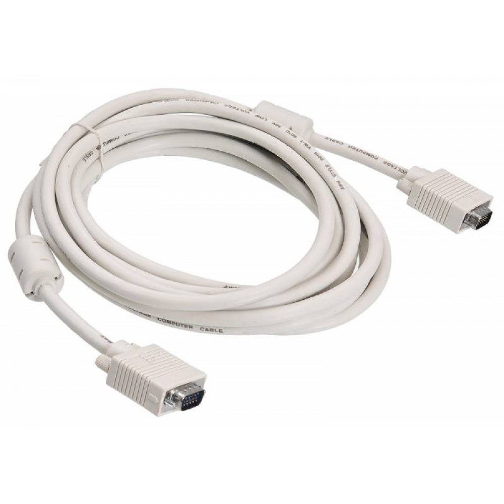 Кабель Buro VGA BURO CAB016S 5M VGA HD15 m VGA HD15 m ферритовый фильтр 5м