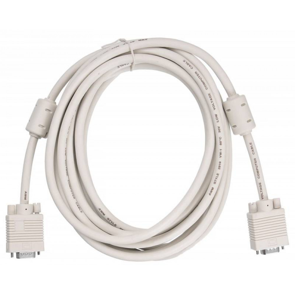Кабель Buro VGA BURO CAB016S 5M VGA HD15 m VGA HD15 m ферритовый фильтр 5м