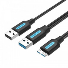 Кабель Vention USB 3.0 AMmicro B, USB 2.0 AM - 1м Vention USB 3.0 AMmicro B, USB 2.0 AM (CQPBF)