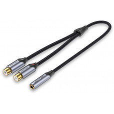 Переходник-разветвитель Vention гибкий Jack 3.5 mm F  2RCA  F - 0.3м Vention гибкий Jack 3.5 mm F  2RCA F - 0.3 м
