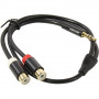 Переходник-разветвитель Vention гибкий Jack 3.5 mm M2RCA F - 0.3 м Чёрный Vention Разветвитель mini jack 3.5 mm(m)RCA(f) - 0.3 м (VAB-R02-B030)