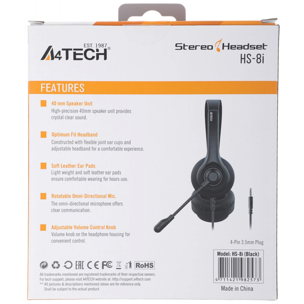 Наушники с микрофоном A4Tech HS-8I