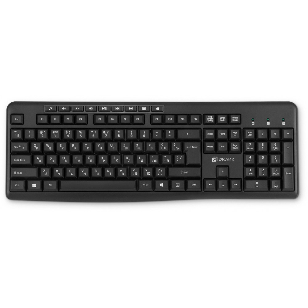 Клавиатура Oklick K225W черный USB беспроводная Multimedia (1875232) Oklick 1875232
