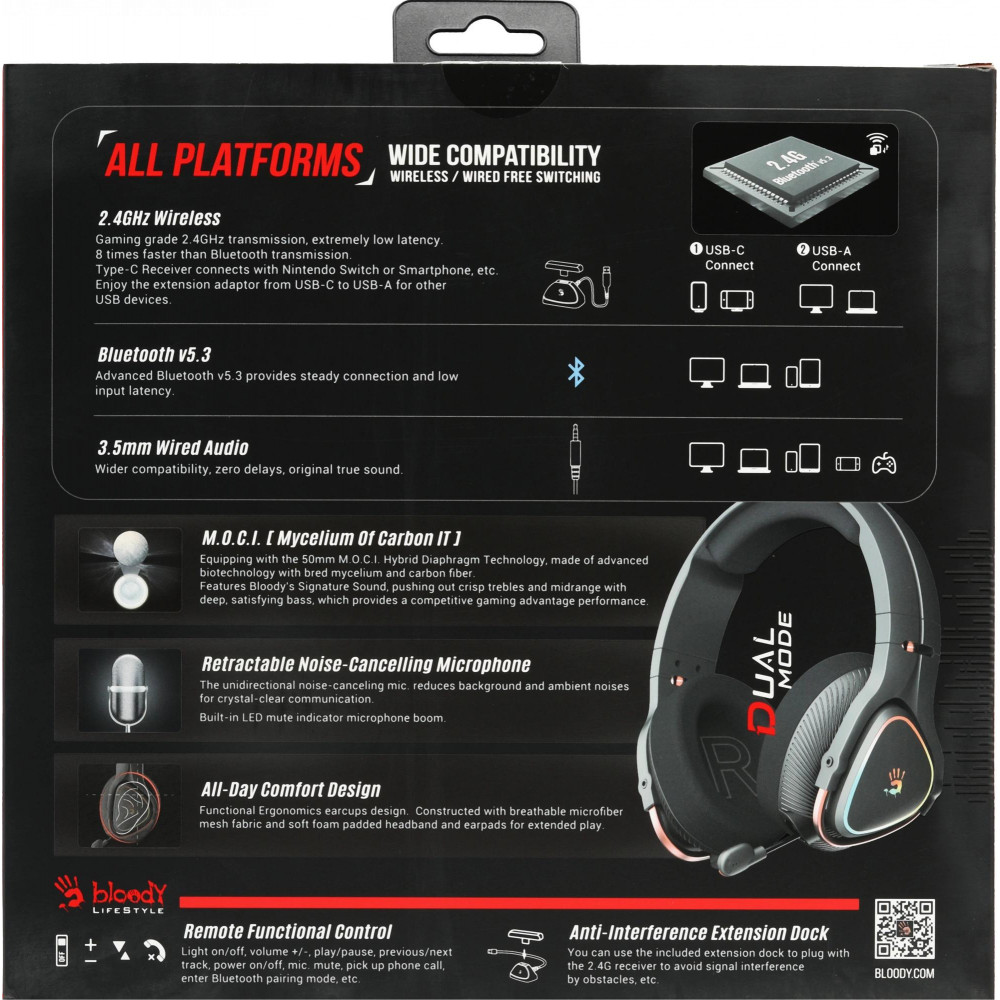 Наушники с микрофоном A4Tech MR720 BLACK