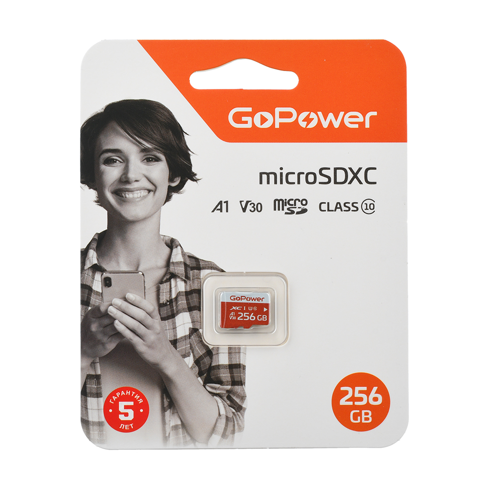 Карта памяти microSD GoPower 256GB Class10 UHS-I (U3) 100 МБсек V30 без адаптера GoPower 256GB Class10 UHS-I (U3) 100 МБсек V30 без адаптера