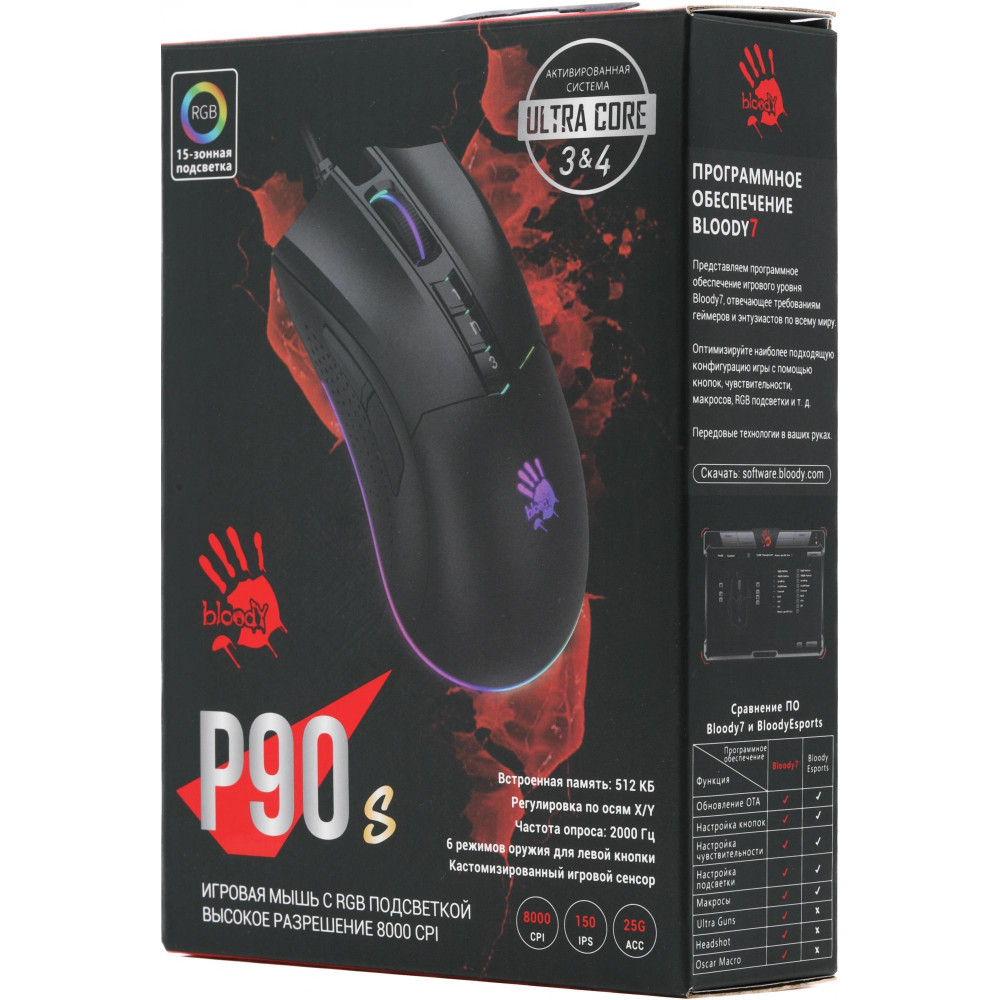Мышь A4Tech P90S STONE BLACK
