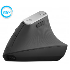 Мышь беспроводная Logitech MX Vertical черный/серебристый, 4000 dpi, радиоканал, Bluetooth, USB, кнопки - 6