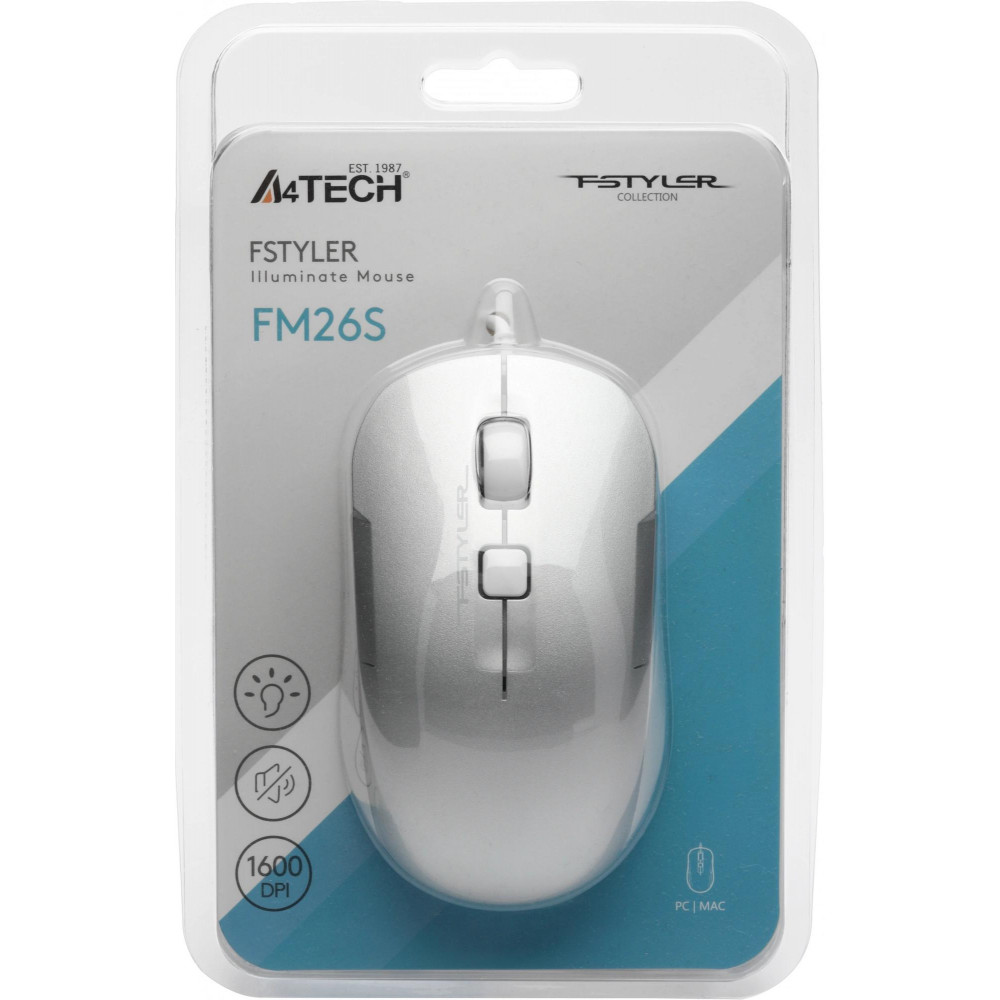 Мышь A4Tech FM26S USB (ICY WHITE)