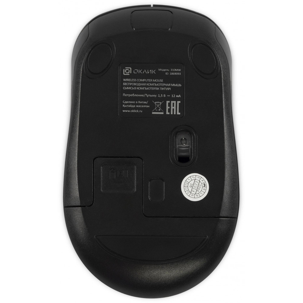 Мышь Oklick 310MW черныйкрасный оптическая 3200dpi беспров. USB для ноутбука 4but (1869093) Oklick 1869093