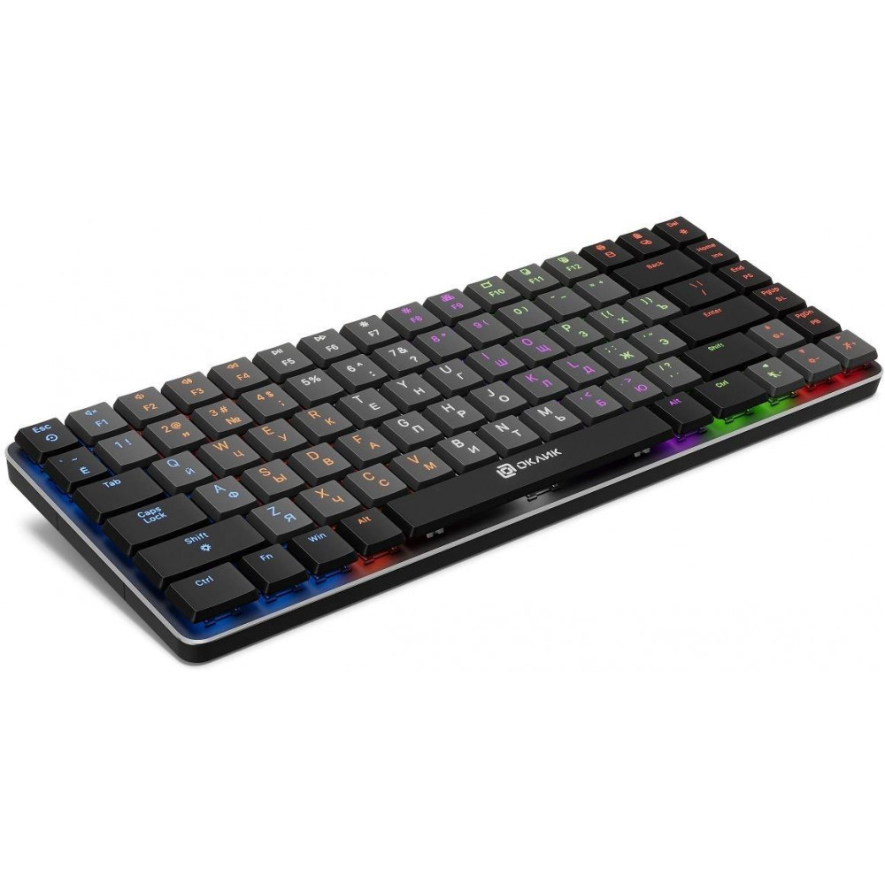Клавиатура Oklick K615X механическая серыйсеребристый USB slim Multimedia for gamer LED (1934413) Oklick 1934413