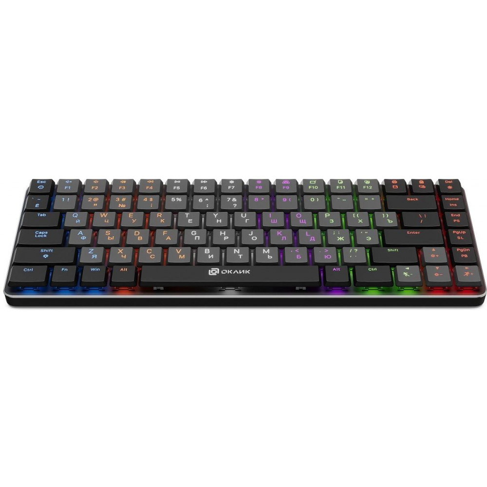 Клавиатура Oklick K615X механическая серыйсеребристый USB slim Multimedia for gamer LED (1934413) Oklick 1934413