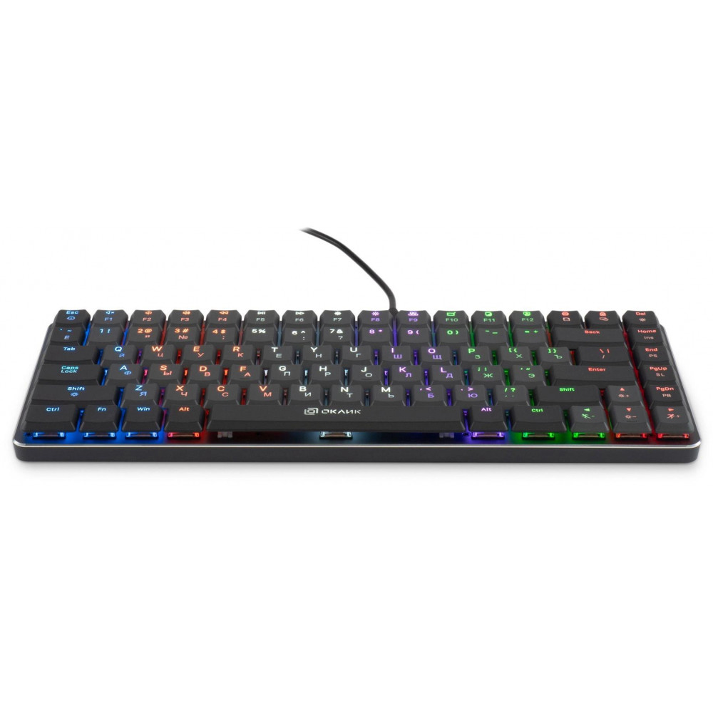 Клавиатура Oklick K615X механическая серыйсеребристый USB slim Multimedia for gamer LED (1934413) Oklick 1934413