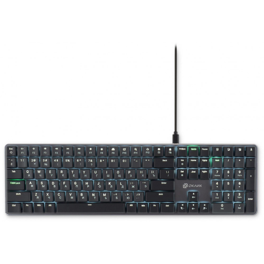 Клавиатура Oklick K953X механическая черныйсерый USB Multimedia LED (1901086) Oklick 1901086
