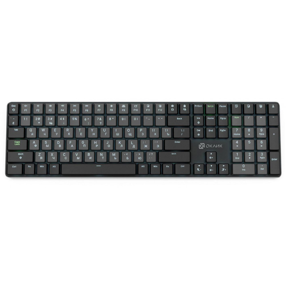 Клавиатура Oklick K953X механическая черныйсерый USB Multimedia LED (1901086) Oklick 1901086
