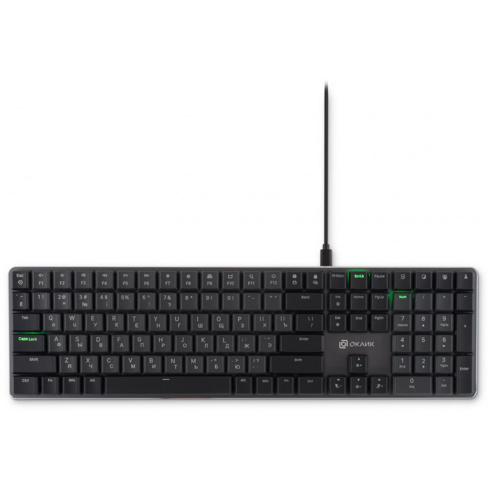 Клавиатура Oklick K953X механическая черныйсерый USB Multimedia LED (1901086) Oklick 1901086