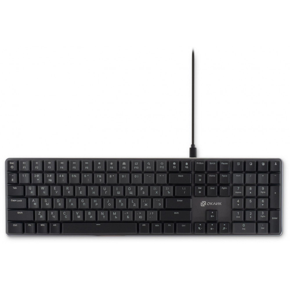 Клавиатура Oklick K953X механическая черныйсерый USB Multimedia LED (1901086) Oklick 1901086