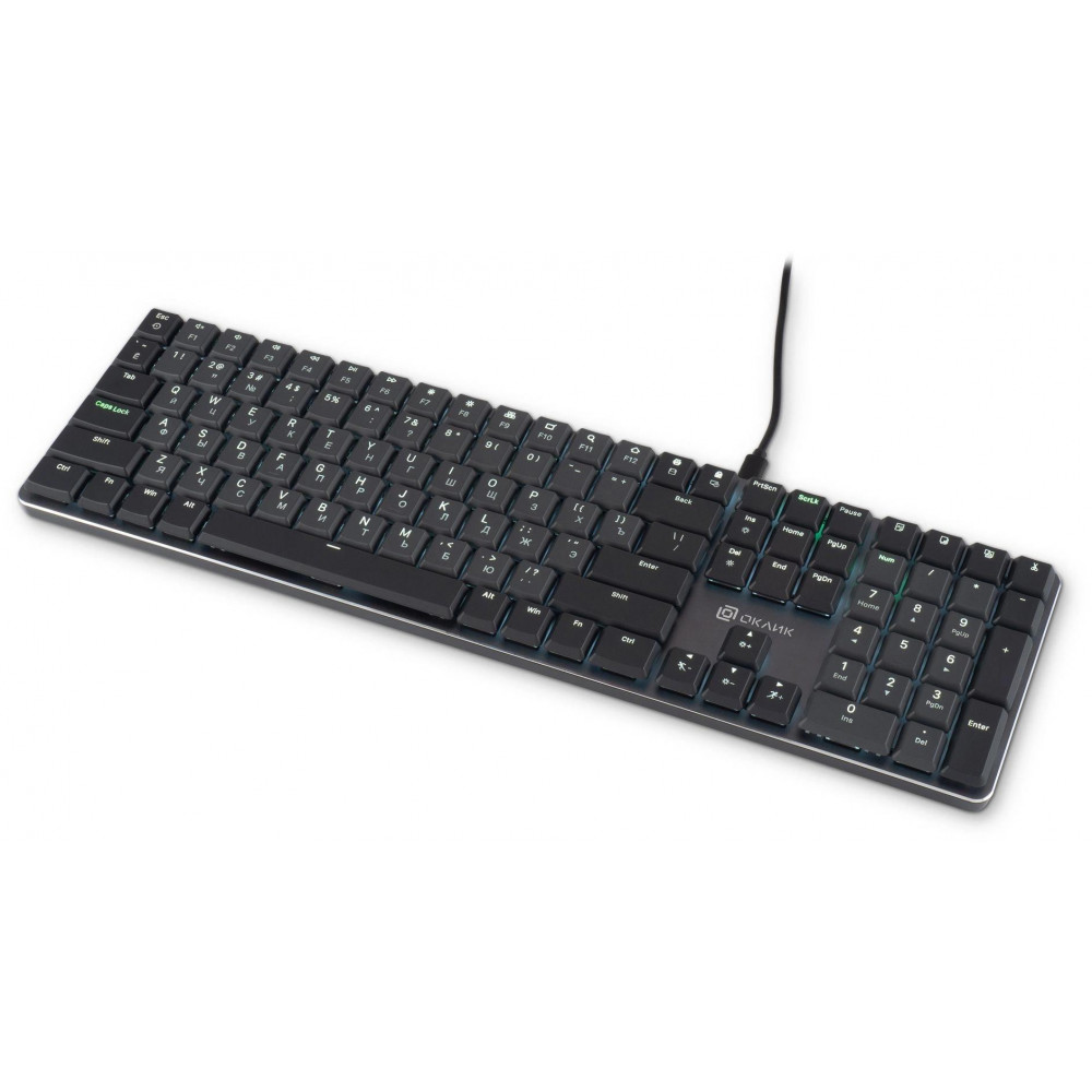 Клавиатура Oklick K953X механическая черныйсерый USB Multimedia LED (1901086) Oklick 1901086