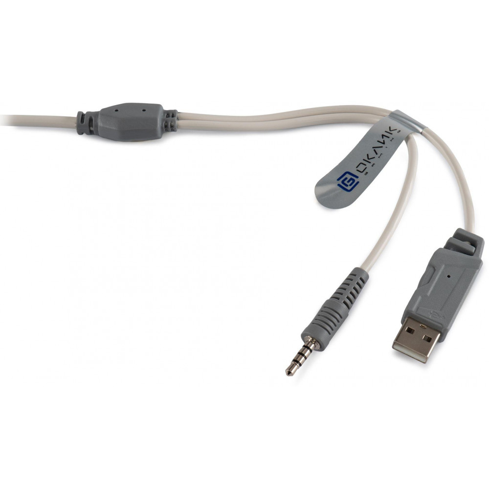 Наушники с микрофоном Oklick HS-L300G белый 2.2м мониторные оголовье (1796952) Oklick 1796952