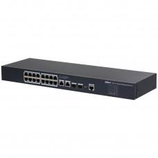 Коммутатор 20-портовый управляемый DAHUA DH-SG4020, уровень L2, 18xRJ45 1Gb, 2xRJ45 1Gb uplink, коммутация 56 Гбит/с, MAC-таблица 8K, металл